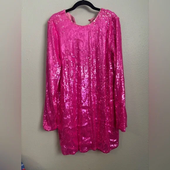 Show Me Your Mumu Pink Maddison Mini Sequin Dress XL - Picture 2 of 7
